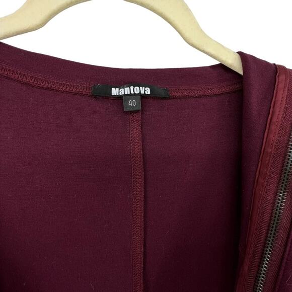 Mantova Maroon Purple Snap Front Shirt Size 40 Approximate US Size Medium Zip - Picture 2 of 4